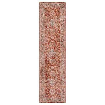 Safavieh Valencia Val566P Traditional Rug, Rust and Teal, 2'0"x8'0" Runner
