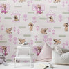 Pink Knit Dog Kids room Nursery textured doggies Wallpaper, 57 Sq.ft Double Roll