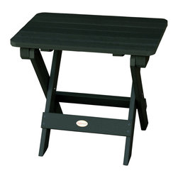 Highwood - Outdoor Folding Adirondack Side Table, Charleston Green - Outdoor Side Tables