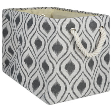 DII Polyester Bin Ikat Mineral Rectangle Medium