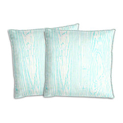 Cushion Source - Driftwood Cayo Blue Outdoor Throw Pillows, Set of 2, 20"x20" - Outdoor Cushions And Pillows