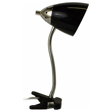 Limelights Flossy Flexible Gooseneck Clip Light Desk Lamp, Black