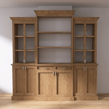 Custom Cabinet with Natural Wood Finish