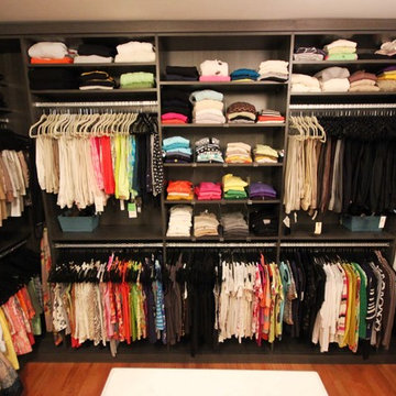Before and After Pictures of Master Closet with Island