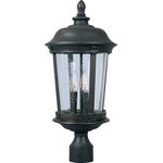 Maxim Lighting International - Dover VX 3-Light Outdoor Post Lantern - Create a welcoming exterior with the Dover VX Outdoor Post Lantern. This 3-light lantern is finished in a unique color with glass shades and shines to illuminate your home's landscaping. Hang this lantern with another (sold separately) to frame your front door.