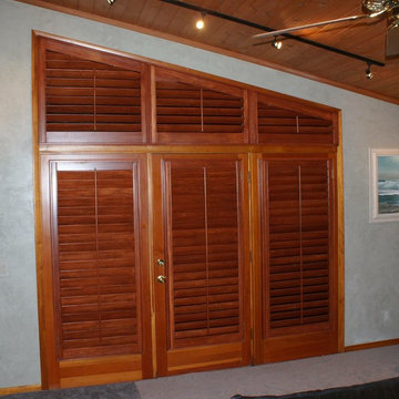 Custom Stained Hardwood Plantation Shutters