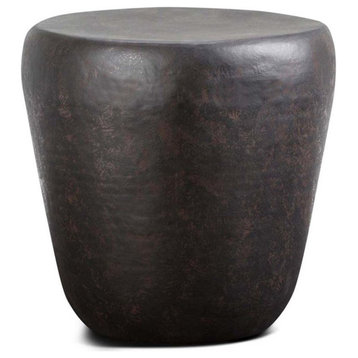 Simpli Home Garvy Industrial 20 " Metal Accent Side Table in Rustic Bronze