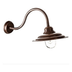 Monteray Wall Sconce with Curved Arm - Antique Brass - Wall Sconces