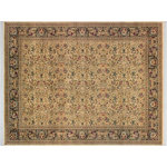 Bareens Designer Rugs - Sukhan Pak Persian Cori Ivory/Black Wool Rug - 9'0'' x 12'5'' - Designed with mesmerizing intricacy and gorgeous color palette, this hand-knotted masterpiece demonstrates the beauty and electrifying thrill of Pak Persian art. These meticulously hand-knotted Pak-Persian rug is made with pure wool and features breathtaking traditional, transitional, and tribal designs in bold luxurious color pallets. Known for their intricate designs these rugs are a reproduction of Persian rugs, made in Pakistan with unique Mughal designs. Made by master weavers using the same Persian texture, design and dying technique, we wanted to produce the most significant manifestation of Persian art, life, and culture. This rug is most famous for its exceptional quality, incredible designs, patterns, and vibrant rich color. Pak-Persian rugs made with Persian weave with high knot counts, which enables the high intricacy and detail found in the patterns are also referred to as "State of art", each color adds a rich beautiful detail in the artwork of this rug. The design, color, and beautiful chromatic composition with a vibrant sheen with intricate designs, exude beauty, elegance, and quality make this rug a masterpiece of its own.