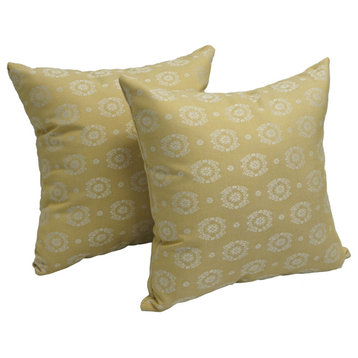 17" Jacquard Throw Pillows With Inserts, Set of 2, Queen Mary