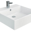 Simple 50A ADA Wall Mounted/Vessel Bathroom Sink in Ceramic White 19.7" x 19.7"