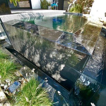Los Angeles Contemporary Spa Build with Remodeled Deck and Backyard