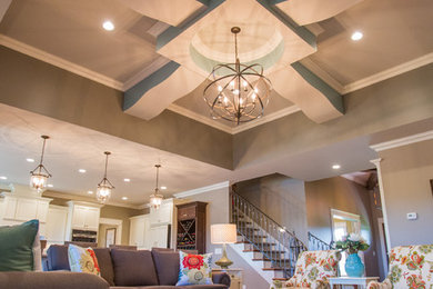 Inspiration for a shabby-chic style family room remodel in Other
