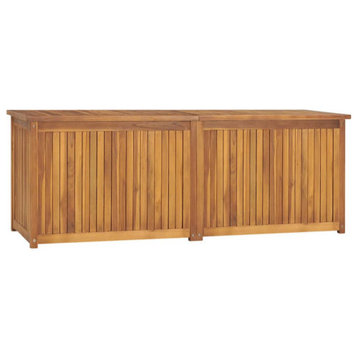 vidaXL Patio Box Deck Box with Lid Patio Cabinet Storage Chest Solid Teak Wood