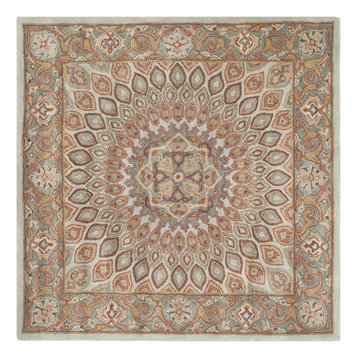 Safavieh Heritage Collection HG914 Rug, Blue/Grey, 10' Square