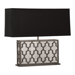 Robert Abbey Addison Table Lamp Wide Nickel Black - Table Lamps