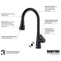 Karran Touchless One-Handle Triple Function Sprayer Faucet, Matte Black