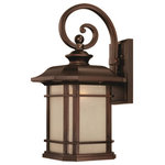 Acclaim Lighting - Acclaim Lighting Somerset 1 Light 22" Wall Sconce, Bronze - Somerset features a craftsman style that is sure to add the right amount of pizazz to any space. Sharp lines and angles frame in beautiful, frosted linen glass. This rectangular lantern is completed by a curved, shapely roof.