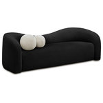 Meridian Furniture - Kali Faux Shearling Teddy Fabric Upholseterd  Sofa, Black - Go casual in your space with this Kali faux shearling teddy fabric sofa. This uber-cozy sofa is perfect for so many rooms in the home, from the living room or family room to a bedroom or basement. The faux shearling upholstery covers every square inch in yielding softness that cradles your body in the ultimate comfort. Eucalyptus wood construction makes the frame sturdy and stout, so the chair holds up to long-term use in your busy home.