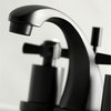 Kingston Brass Widespread Bathroom Faucet With Brass Pop-Up, Matte Black