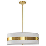 Dainolite - Dainolite WIL-224P-AGB-WH Willshire - One Light Pendant - 4 Light Incandescent Pendant Aged Brass Finish with Black Shade  1 Year 360- 72.00 Foyer/Hall/Living Room/Kitchen No. of Rods: 3 Mounting Direction: Ambient Assembly Required: Yes Canopy Included: Yes Shade Included: Yes Sloped Ceiling Adaptable: Yes Canopy Diameter: 4.75 x 1 Rod Length(s): 20.00 Dimable: YesWillshire One Light Pendant Aged Brass White Fabric *UL Approved: YES *Energy Star Qualified: n/a *ADA Certified: n/a *Number of Lights: Lamp: 1-*Wattage:60w E26 bulb(s) *Bulb Included:No *Bulb Type:E26 *Finish Type:Aged Brass