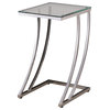 Coaster Contemporary Rectangular Glass Top End Table in Chrome