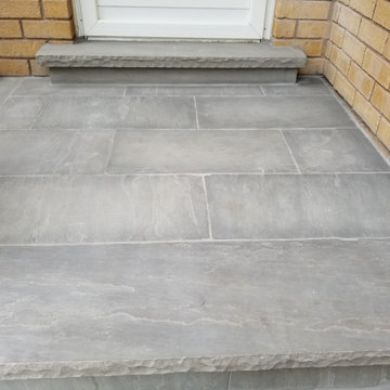Orangeville front interlock and front porch project