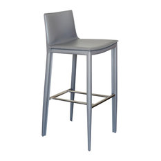 sohoConcept - Tiffany Bar Stool, Gray Bonded Leather - Bar Stools and Counter Stools