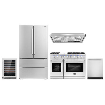 5PC Kitchen Package with 48" Gas Range & 48" Range Hood
