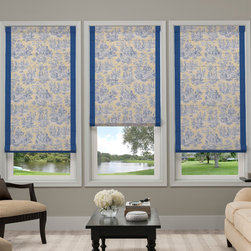 Waverly Roman Shades Country Life Estate Cobalt - Roman Shades