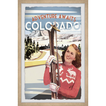 "Adventure Awaits Colorado" Framed Painting Print, 12x18