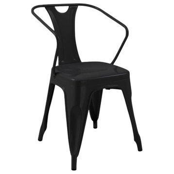 Midcentury Style Dining Chairs, Set of 4, Black