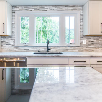 Springfield Kitchen with Massive Island and Marble Backsplash