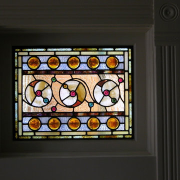 Victorian Stained Glass Staircase Window