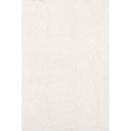 nuLOOM Loni Solid Machine Washable Shag Area Rug, White, 6'x9'