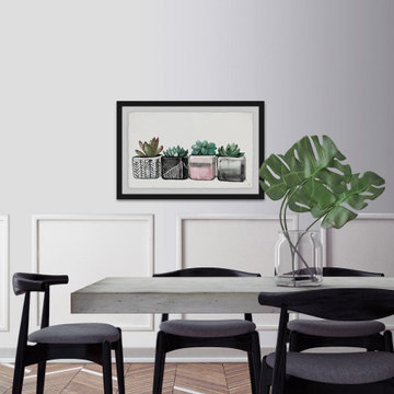 "Succulent Party" Framed Painting Print