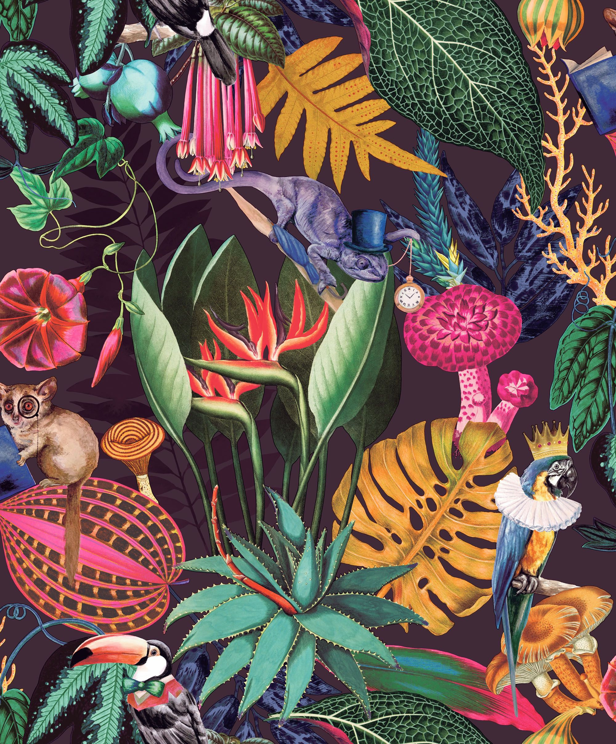 Bold Tropical Floral Wallpaper, Sample - Tropical - Wallpaper - by ...