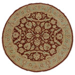 Bareen's Designer Rugs - Ziegler Kafkaz Springer Brown/Lt. Green Round Rug, 7'10 x 8'0 - A Persian influenced Turkish hand knotted rug made by skilled artisans capable of creating the most exceptional vegetable dyes and hand-spun New Zealand wool. This gorgeous one of a kind Peshawar Kafkaz handmade rugs is also known as a Chobi Rug. This gorgeous rug is extremely versatile and is famous for its soft pleasing color palette and informal design that works in a myriad of interiors. It has been expertly hand-tied, finished, sun-dried, and can contain up to 1.5 million knots. It takes 4 skilled artisans to hand knot this rug nine to twelve months to complete this piece of art. The invigorating colors and patterns in this rug will give your home an elegant and fresh appearance. While drawing upon the coloring and patterns of antique rugs, contemporary Peshawar pieces incorporate modern design motifs and feature vibrant color tones.Give your room a luxurious look and feel with this beautiful rug with gorgeous color pallet. The intricate design allows this oriental rug to creates a royal ambience in any decor. Hand knotted construction and natural fibers gives this rug soft feel under your feet.