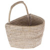 La Jolla Handwoven Rattan Wall Basket, White-Wash