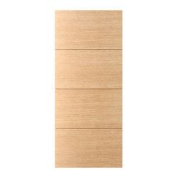 Brentwood- Interior White Oak Flush Door- 3 Horizontal Grooves and Horizontal Grain (Engineered) (1-3/4") - Interior Doors
