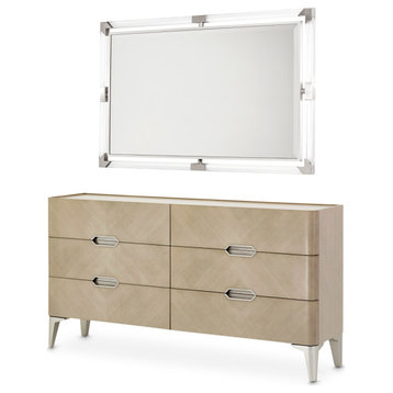 Penthouse Dresser with Mirror - Ash Gray