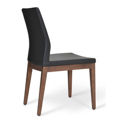 Pasha & Walnut Base- Black Leatherette - Dining Chairs