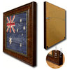 Australia Country Textured Flag Print With Brown Gold Frame, 23"X33"