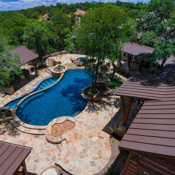 Beach Entry Infinity Pool In Boerne, TX
