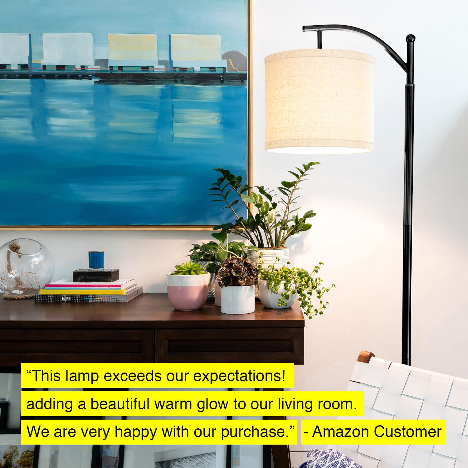 Brightech Montage - Bedroom & Living Room Floor Lamp - Reading Standing ...