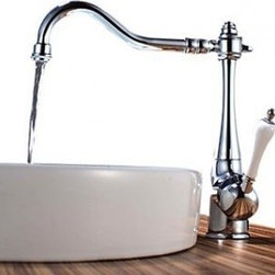Chrome Finish Brass White Handle Kitchen Tap T0797 - Kitchen Faucets