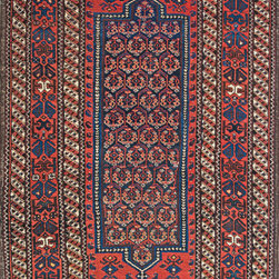 Antique Persian Balouch rug 3'5 X 6'2 - Area Rugs