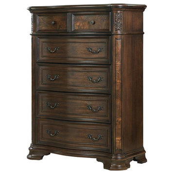 Bowery Hill Traditional Royale Brown Cherry 5-Drawer Lift Top Chest