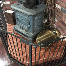 wood burning stove floor tiles