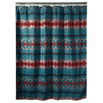 Turquoise Chamarro Shower Curtain